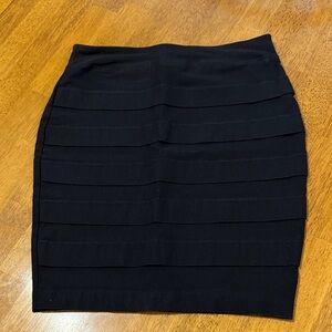 Iz Byer Black Layered Pencil Skirt